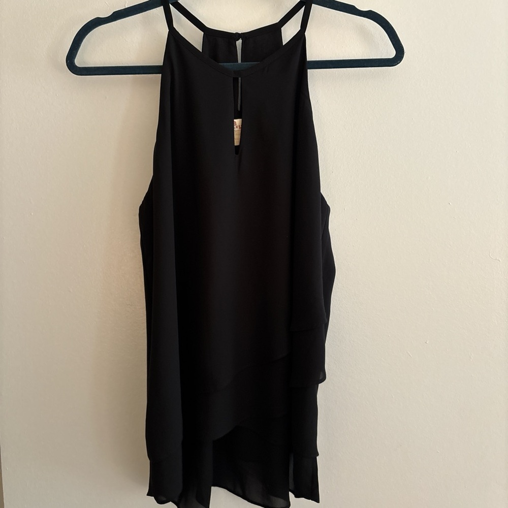 Aryeh Black Layered Tank Top